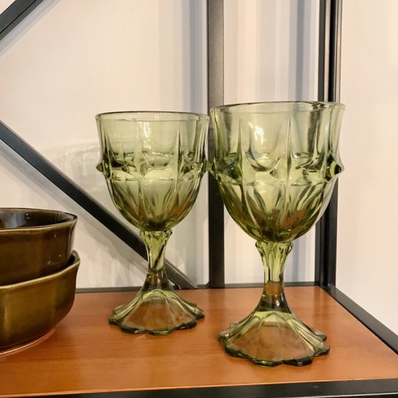 Green Vintage Glasses (Set of 2) - Picture 1 of 4